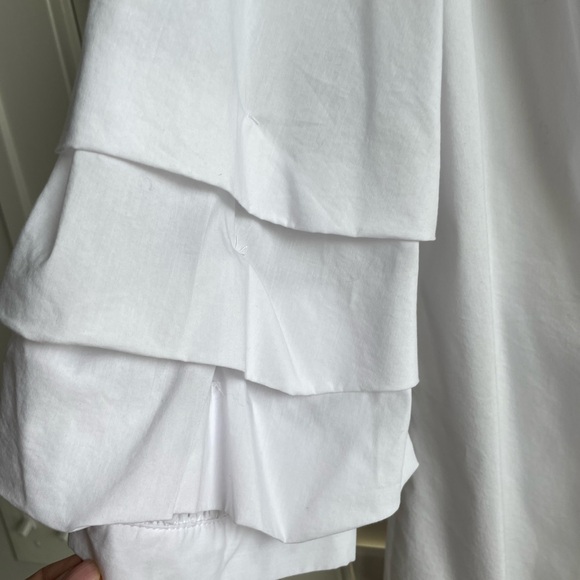 Blue Willow boutique women’s white 3/4 sleeve ruffle cuff blouse EUC - Picture 5 of 9
